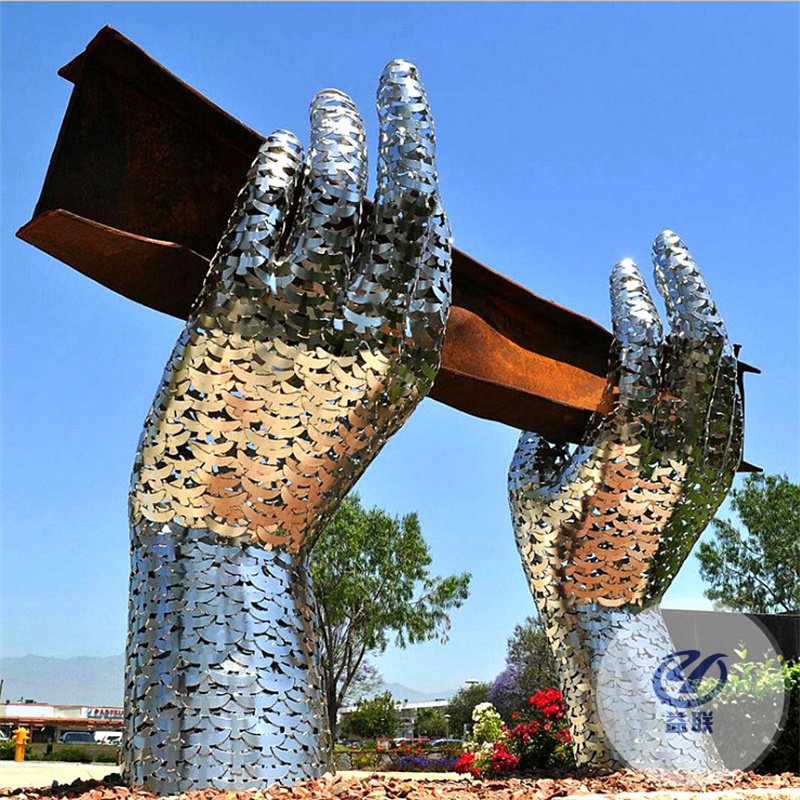 大型不锈钢雕塑定制城市地标性建筑公园广场彩钢园林景观标识厂家
