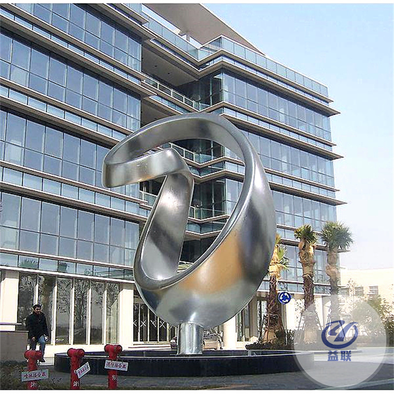304不锈钢雕塑定制学校广场廊架镜面镂空户外抽象流水景观摆件